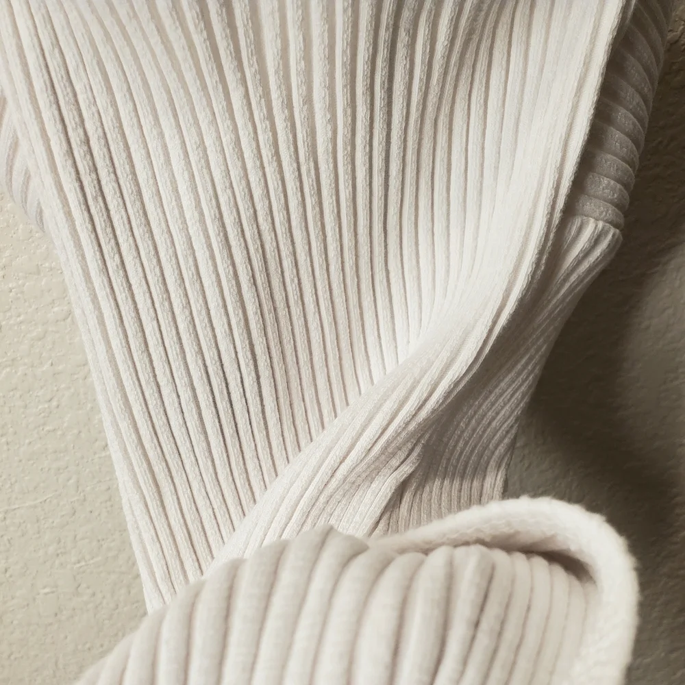 Zara Ribbed Knotted Front Bodysuit in Pearl White - Picture 8 of 8